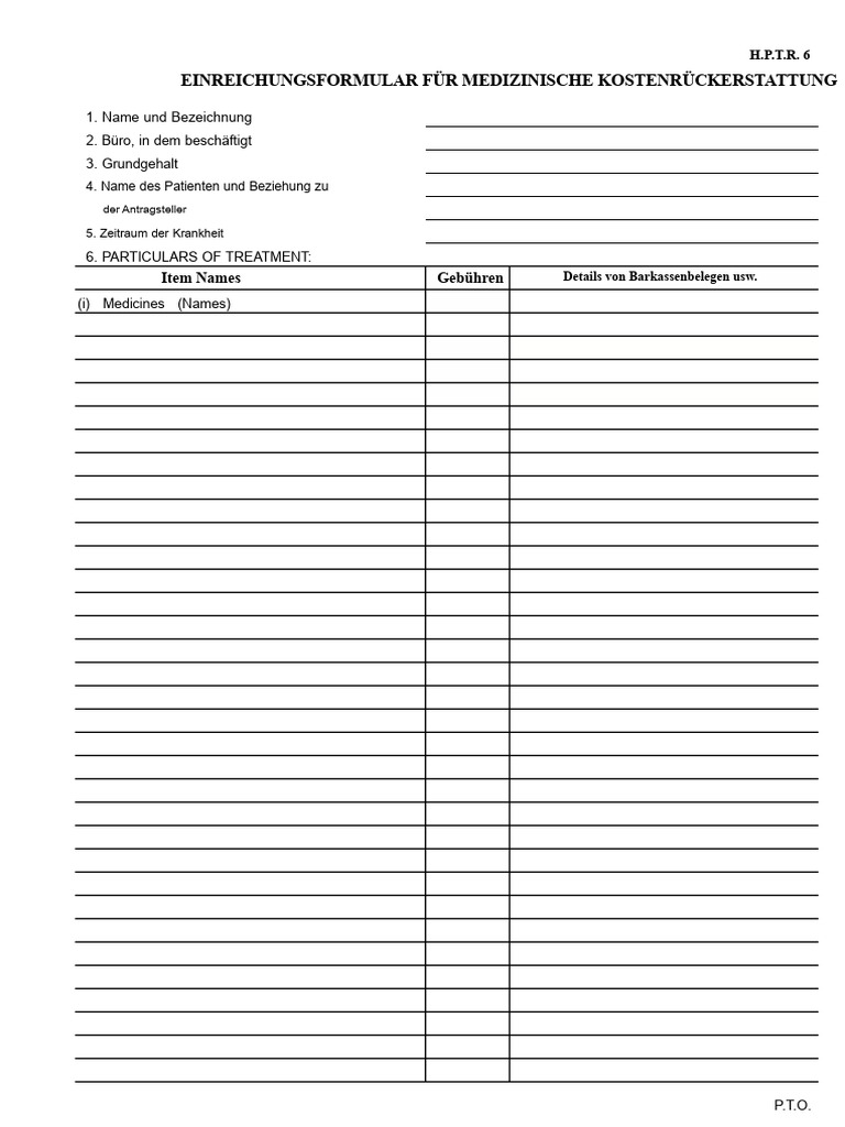 Medizinisches Formular | PDF