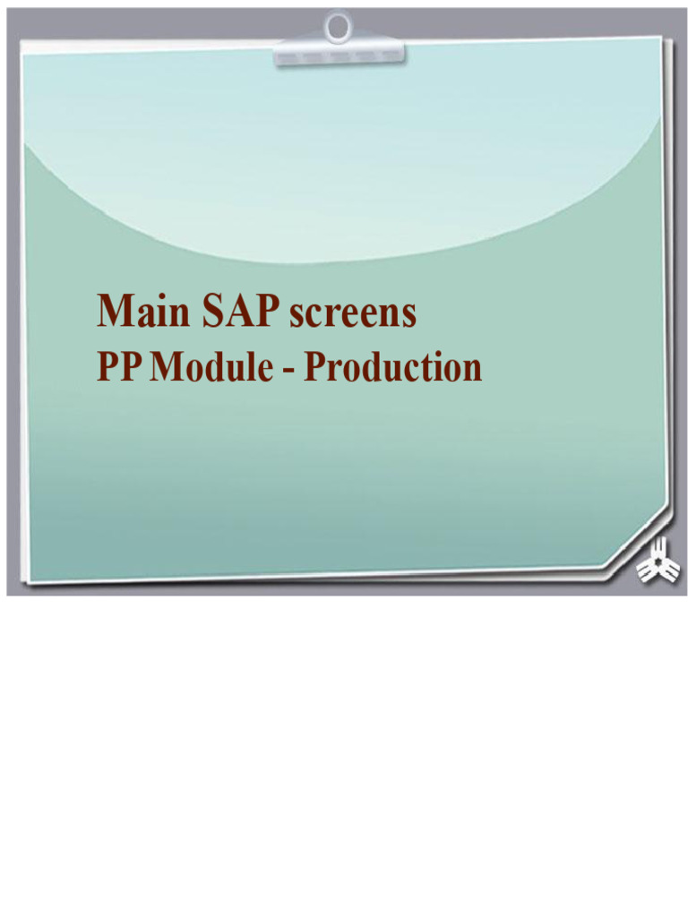SAP PP Module: Key Transactions Guide | PDF | Computing