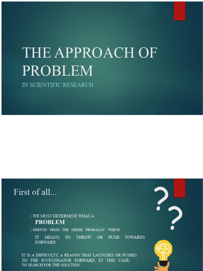 Approaches to Scientific Research Problems | PDF | Hypothesis ...