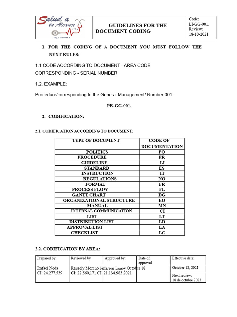 Document Coding Guidelines | PDF