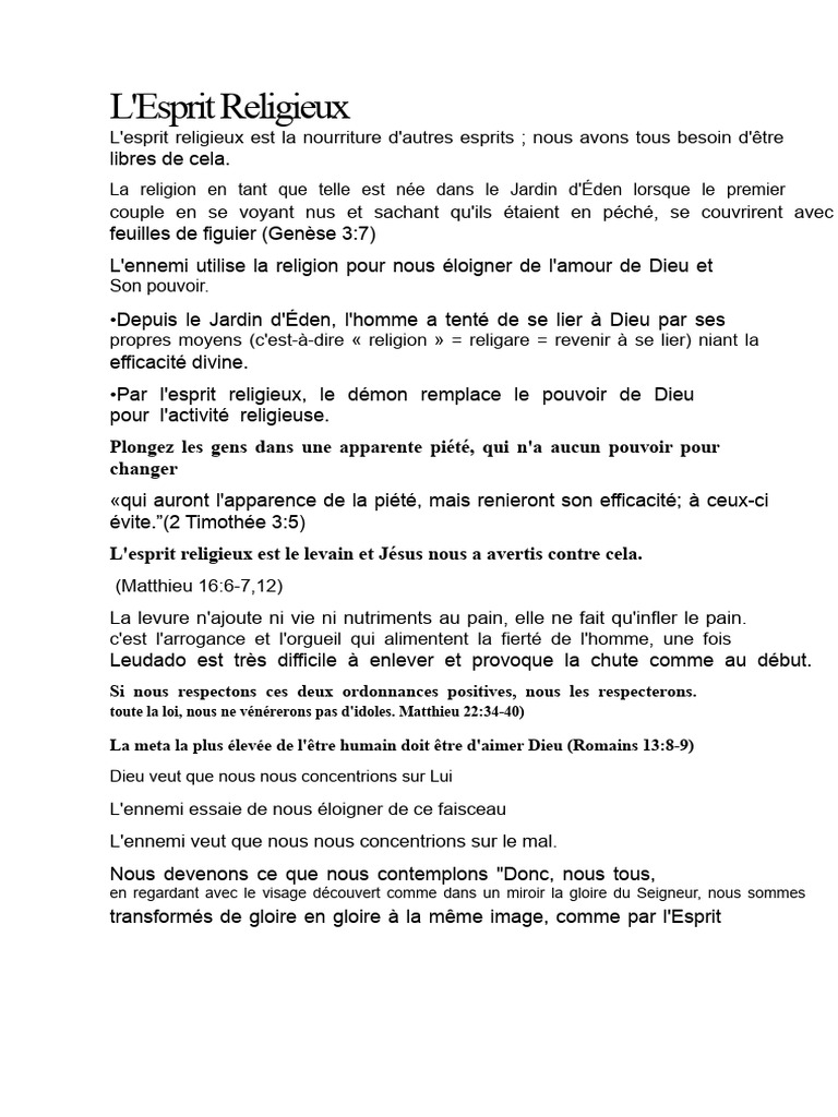 Comprendre l'Esprit Religieux | PDF | Dieu | Orgueil
