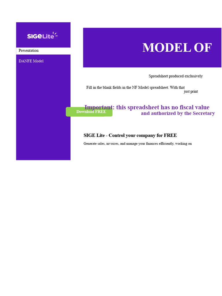 Editable DANFE Excel Model Without Fiscal Value | PDF | Invoice ...