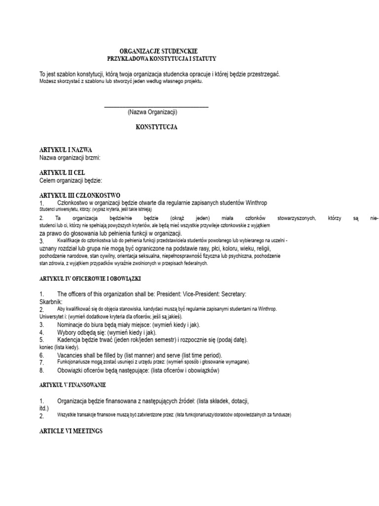 Sample Const Bylaws PDF | PDF