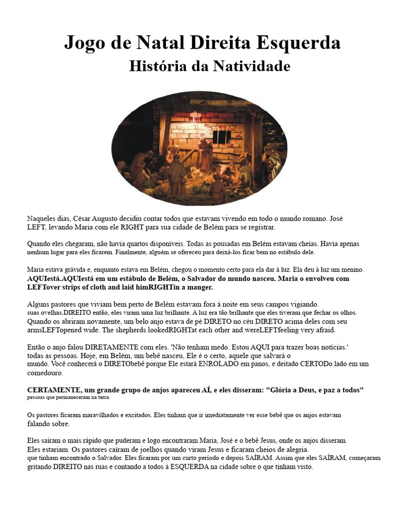 Jogo de Natal: História da Natividade | PDF | Nascimento de Jesus | Natal