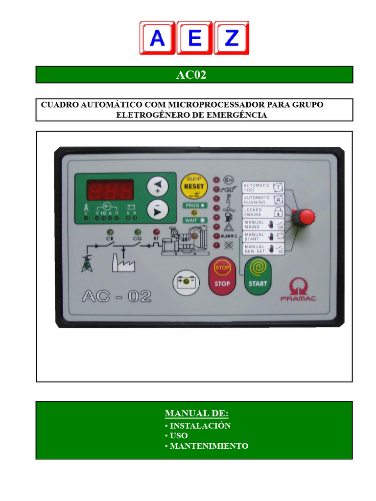 Manual do AC02 para Grupos Geradores | PDF | Relé | Transformador