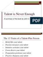 Talent Is Never Enough: A Summary of The Book by John C. Maxwell