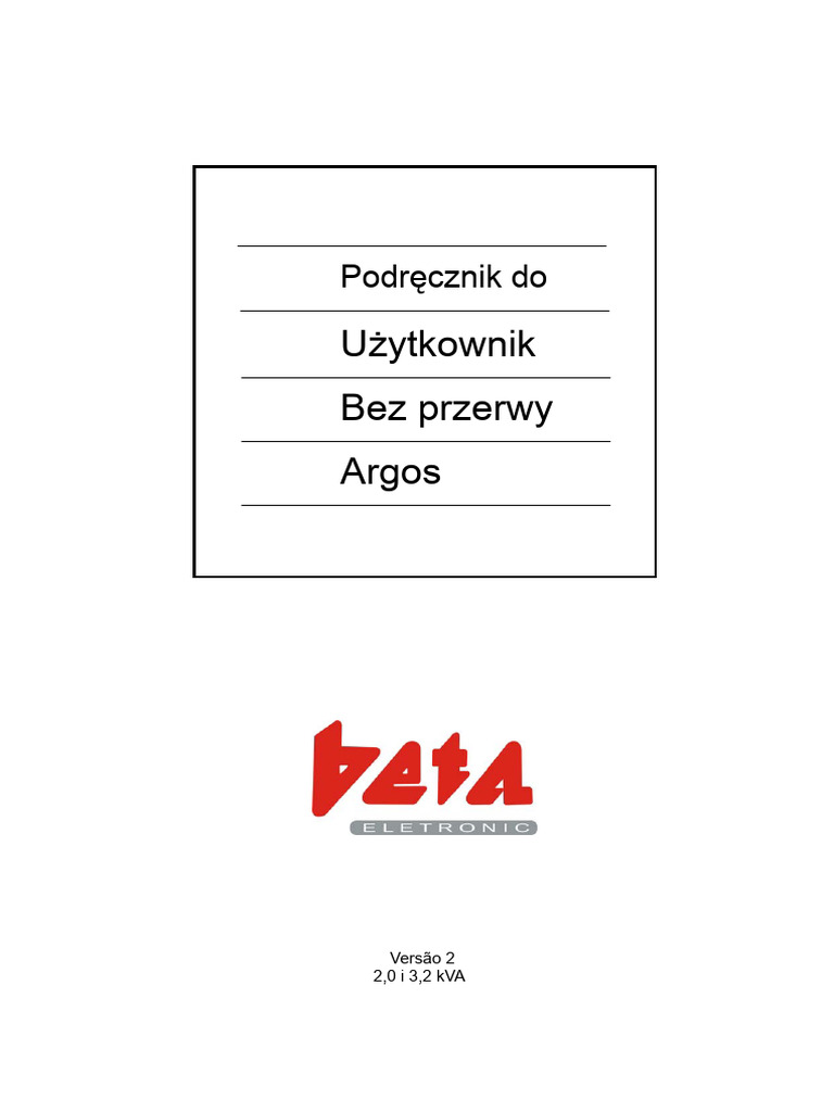 Podręcznik Argos Rev2 | PDF