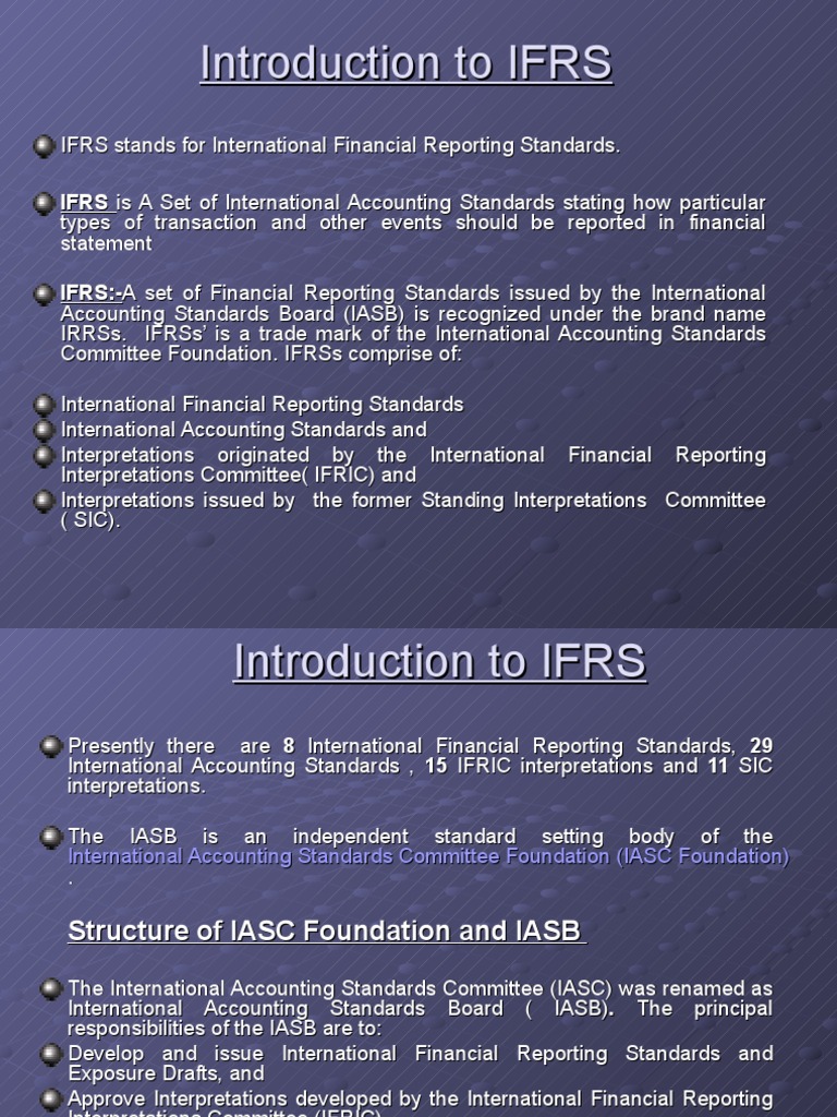 IFRS - Introduction | PDF | International Financial Reporting Standards ...