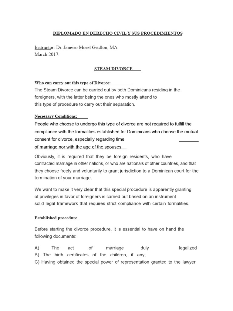 Divorce at A Glance. Procedures, Conditions. | PDF | Divorce | Lawyer