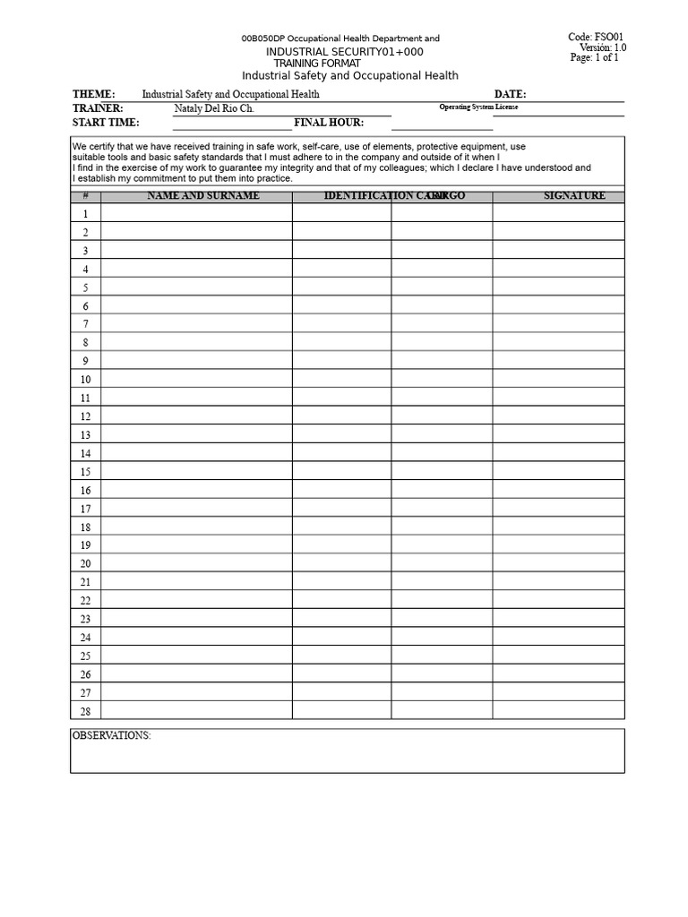 Training Format Siso | PDF