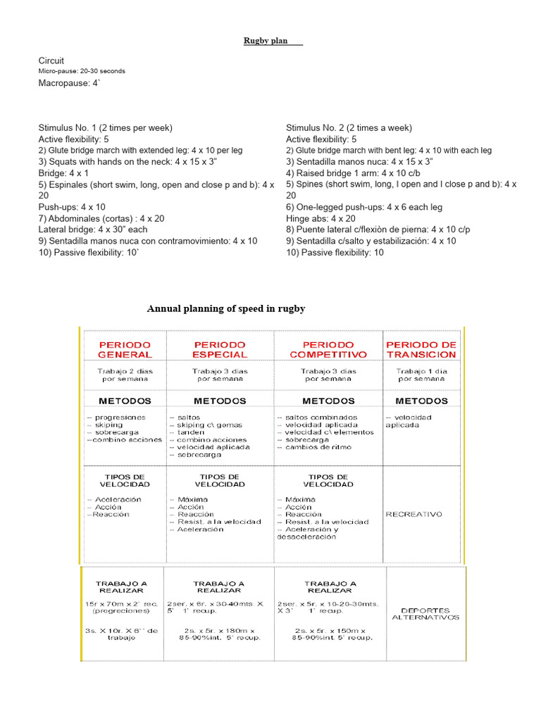 Rugby Plan | PDF