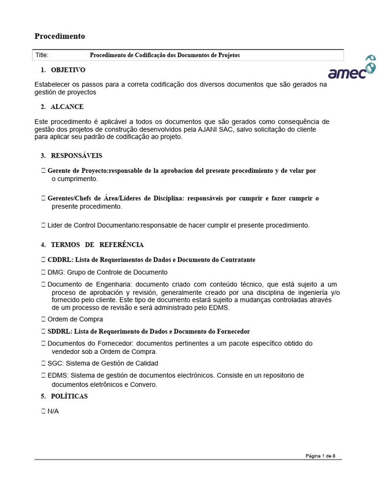 Codificação de Documentos de Projetos | PDF | Engenharia