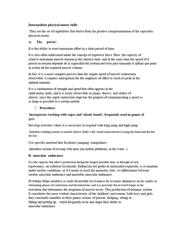 Intermediate Physical-Motor Skills Guide | PDF | Flexibility (Anatomy)