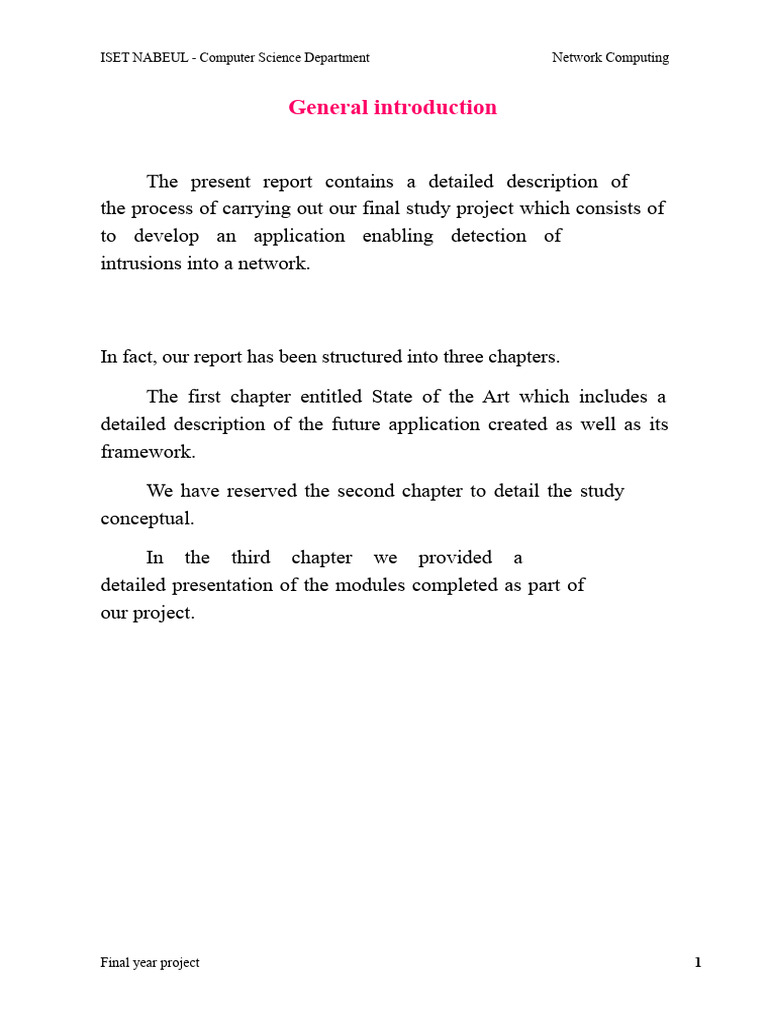 Network Intrusion Detection System Project | PDF | Computer Security ...