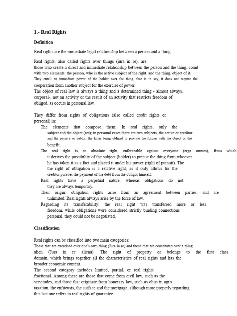 Understanding Real Rights and Ownership | PDF | Possession (Law) | Property
