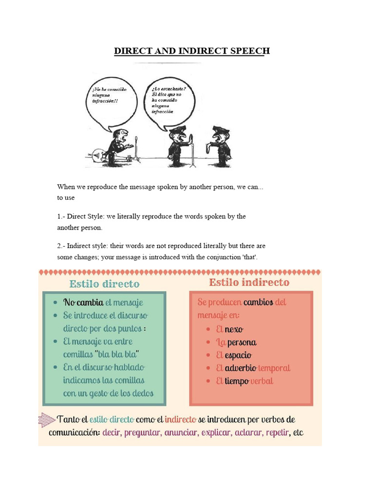 Summary Direct and Indirect Style | PDF