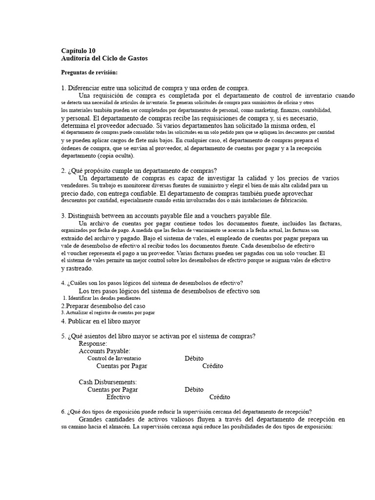 Auditoría Del Ciclo de Gastos | PDF | Cheque | Cuentas por pagar