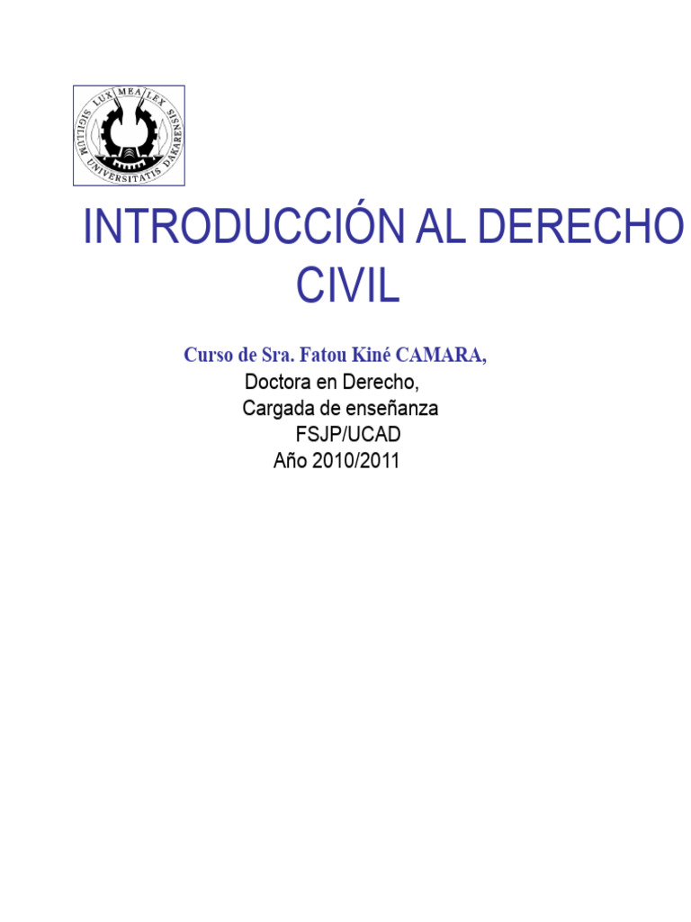 Introducción al Derecho Civil 2010-2011 | PDF | Justicia | Crimen y ...