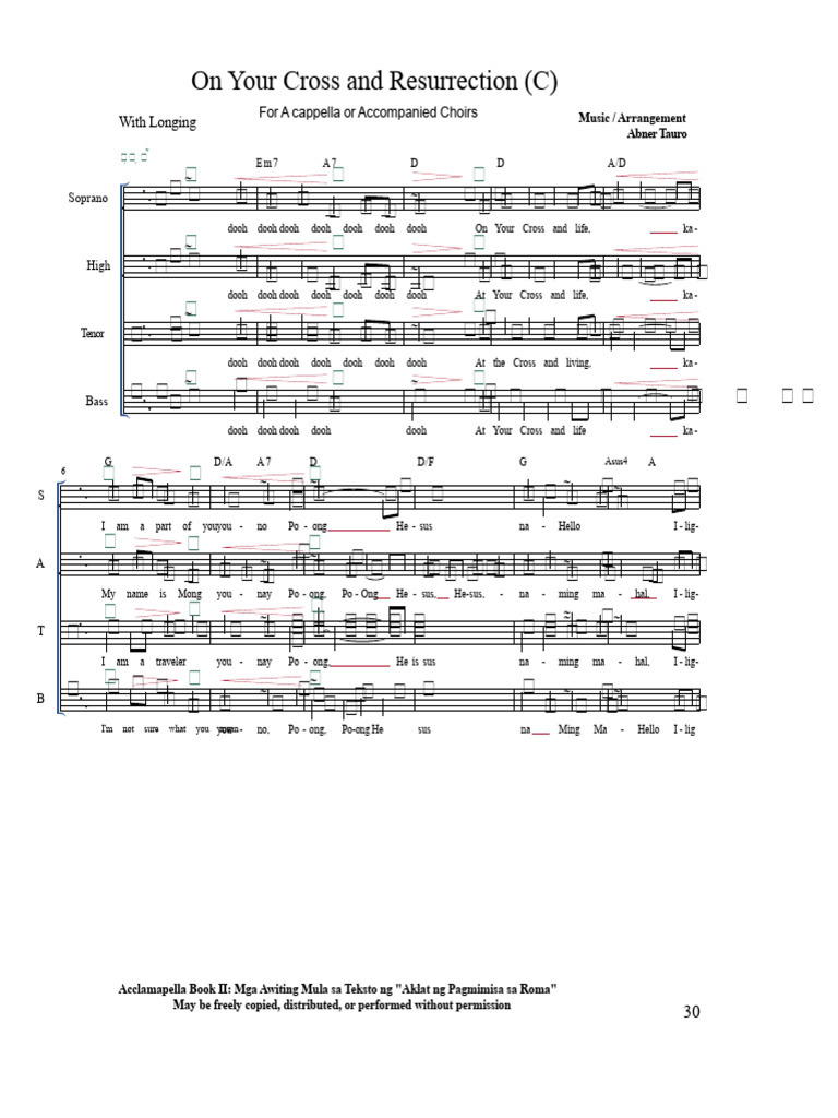 7c. at Your Cross and Resurrection (C) - SATB - A - Cappella | PDF ...