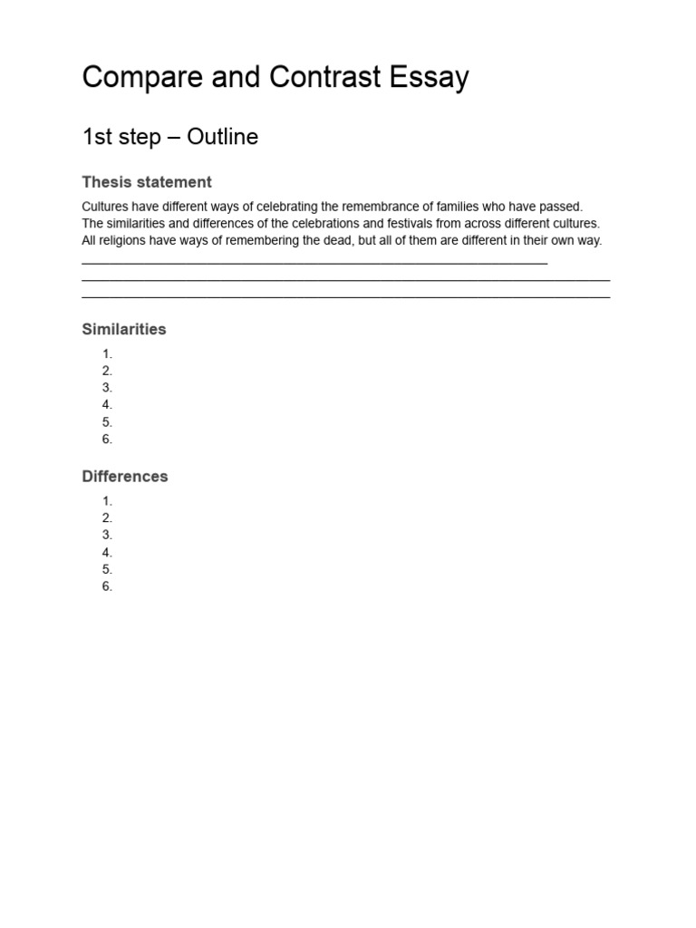 Compare and Contrast Essay | PDF