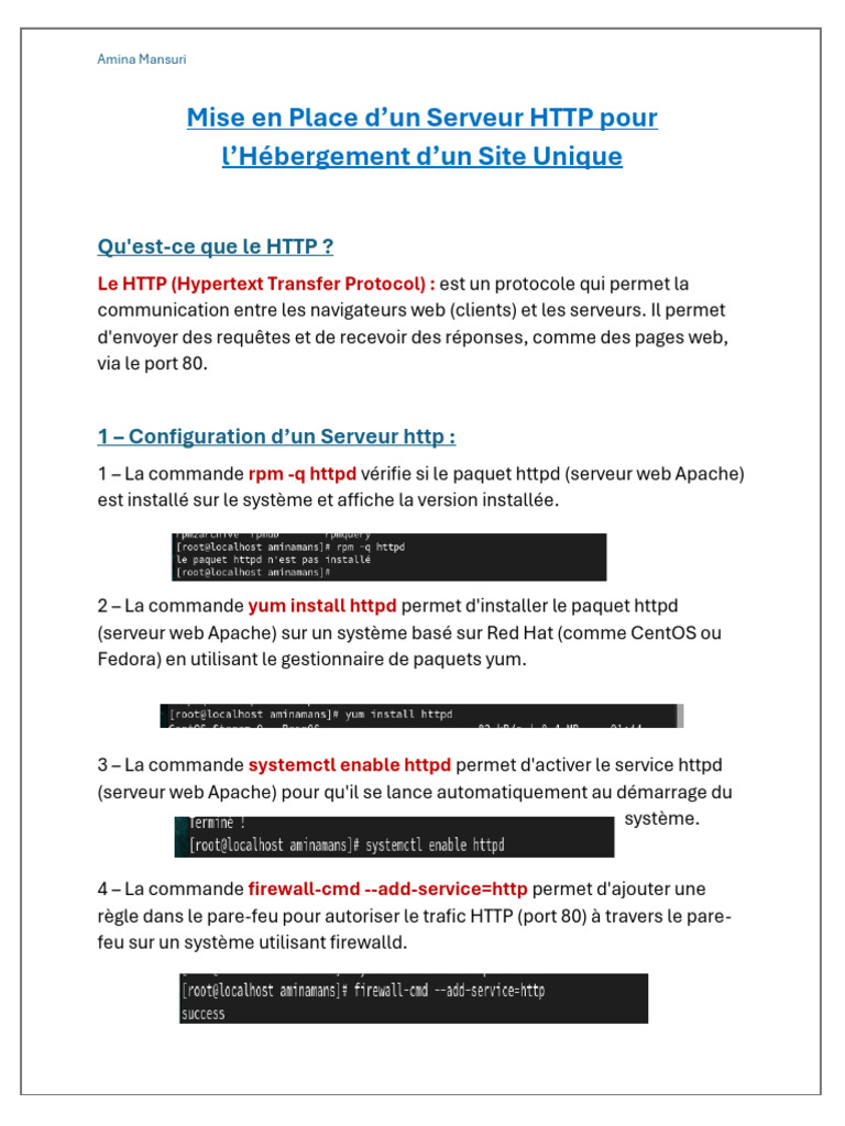 Installer et Configurer un Serveur HTTP | PDF | Internet | Internet et Web