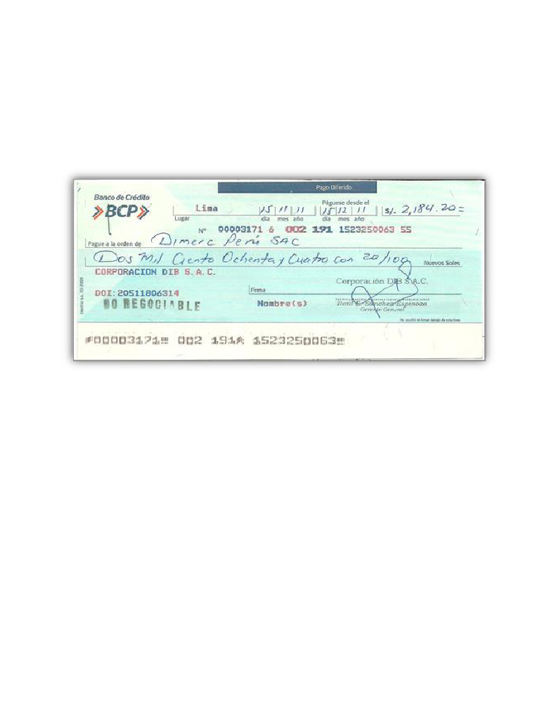 Cheque | PDF