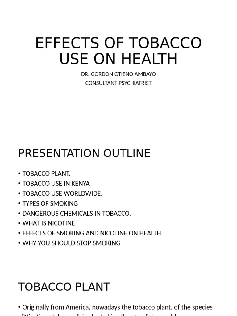 Health Impacts of Tobacco Use | PDF | Nicotine | Electronic Cigarette
