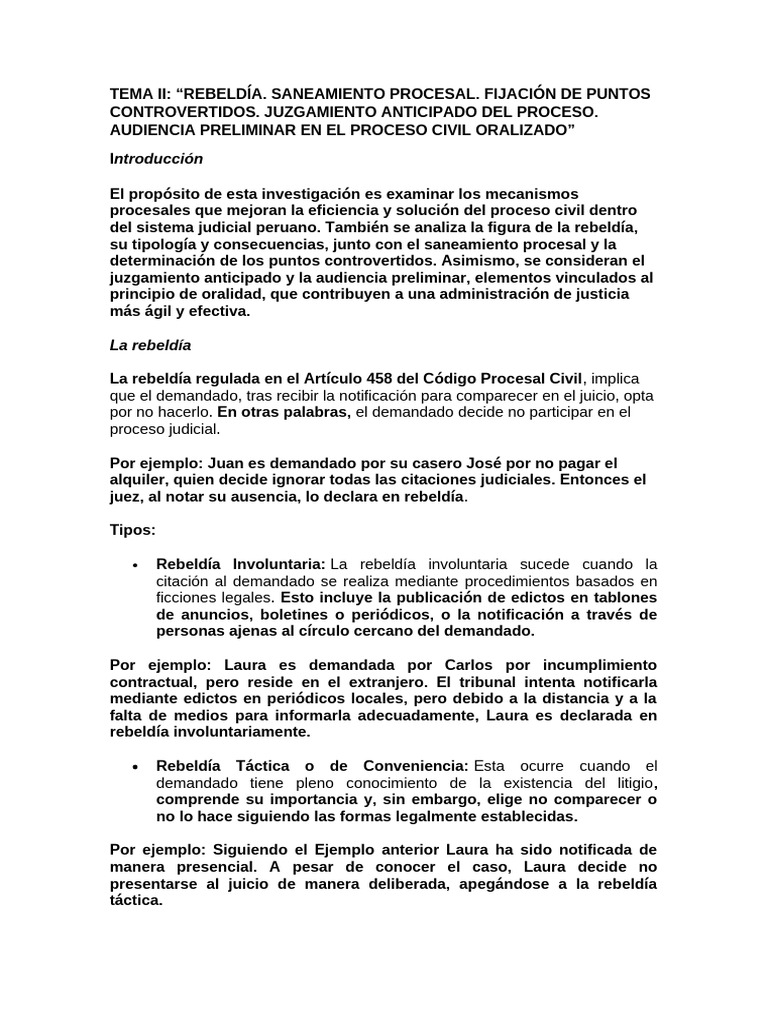 Mecanismos de Eficiencia en el Proceso Civil | PDF | Ley procesal ...