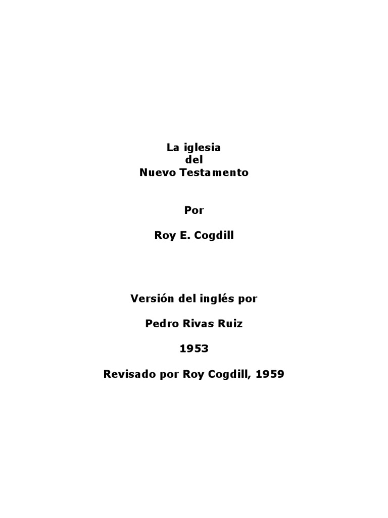La Iglesia Del Nuevo Testamento | PDF | Jesús | Cristo (título)