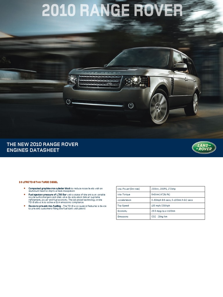 2010 Range Rover Engine Specifications | PDF