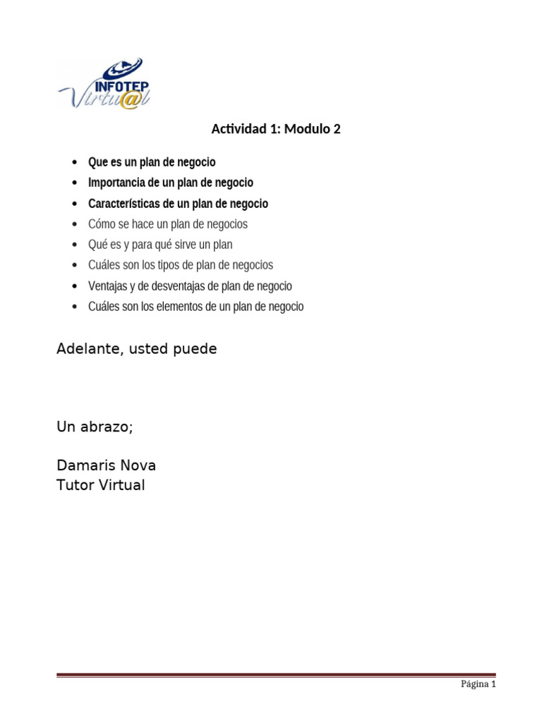 Actividad 1 Modulo 2 | PDF