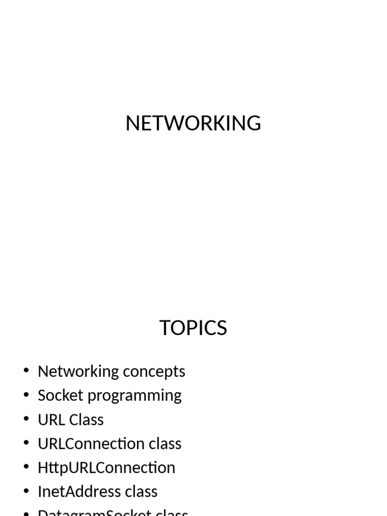 Java Networking Concepts and Classes | PDF | Network Socket | Computer ...