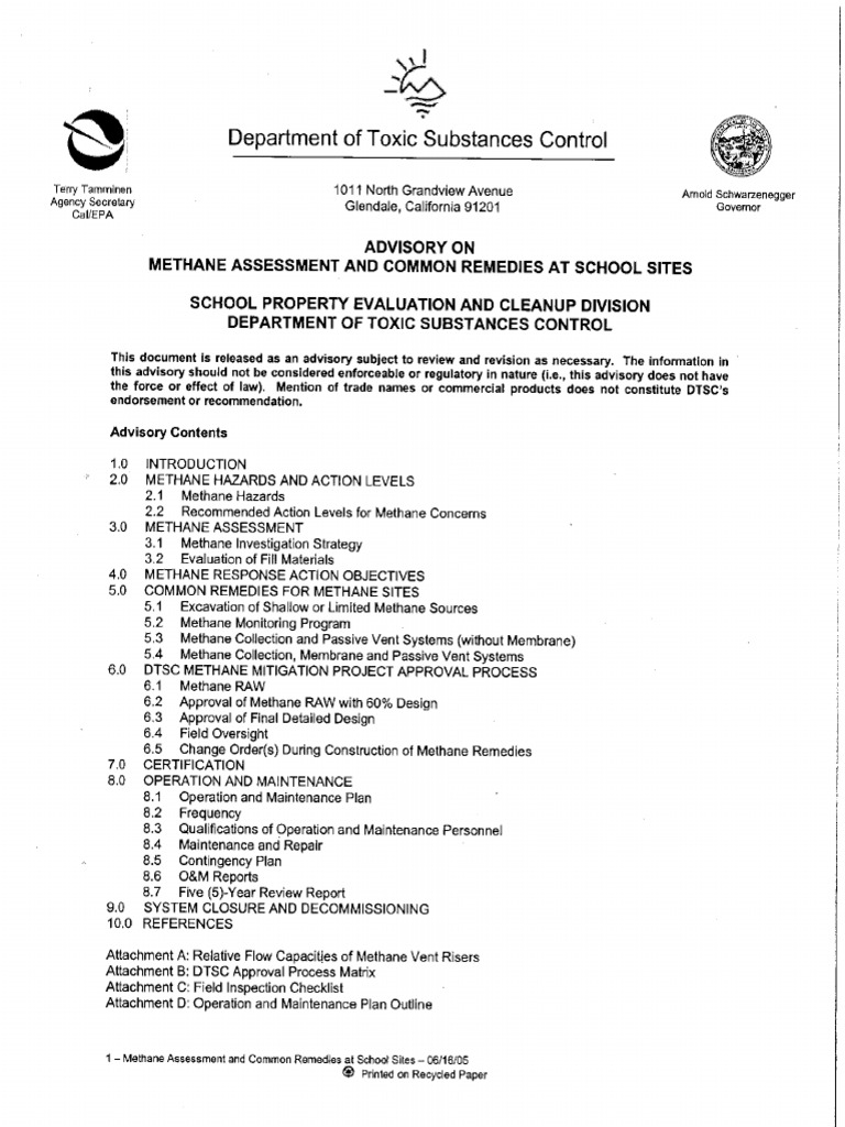 Methane Assessment Guidelines for Schools | PDF | Methane | Soil
