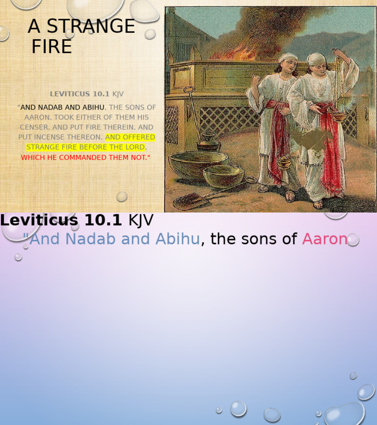 Strange Fire in Leviticus 10:1 KJV | PDF