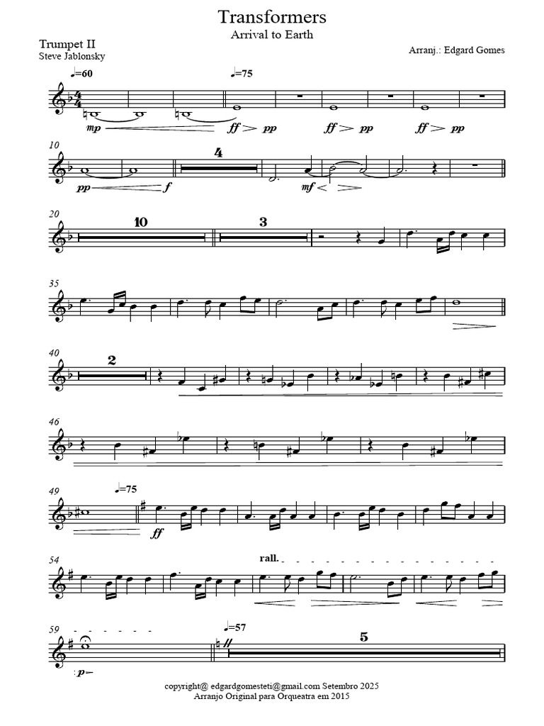 Transformers Banda - Trumpet II | PDF