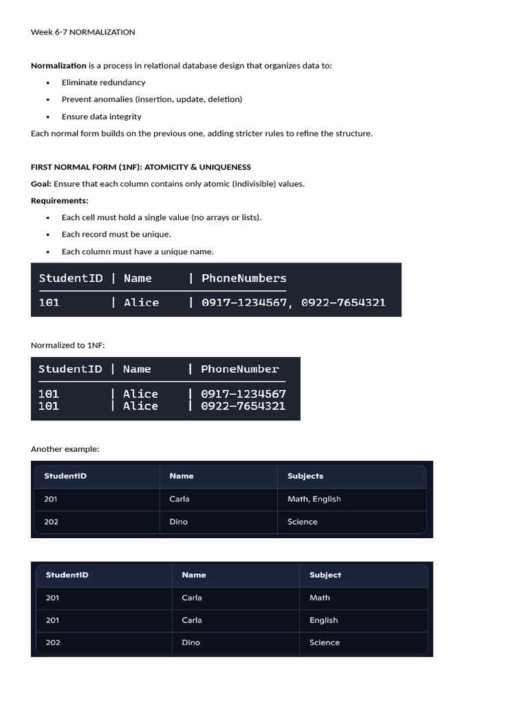 Normalization | PDF | Information Science | Information Technology ...