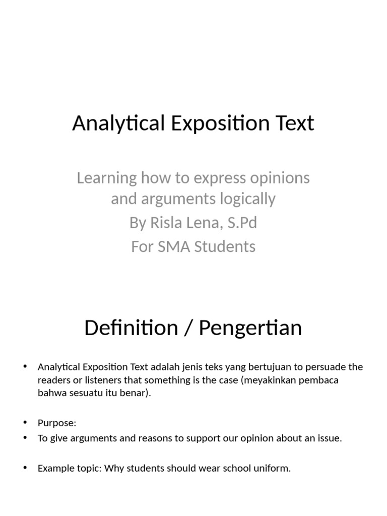Analytical Exposition Text by Risla Lena | PDF