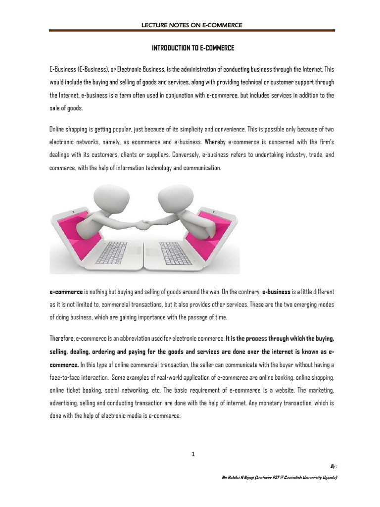 E-Commerce Lecture Notes Overview | PDF | E Commerce | Electronic Data ...
