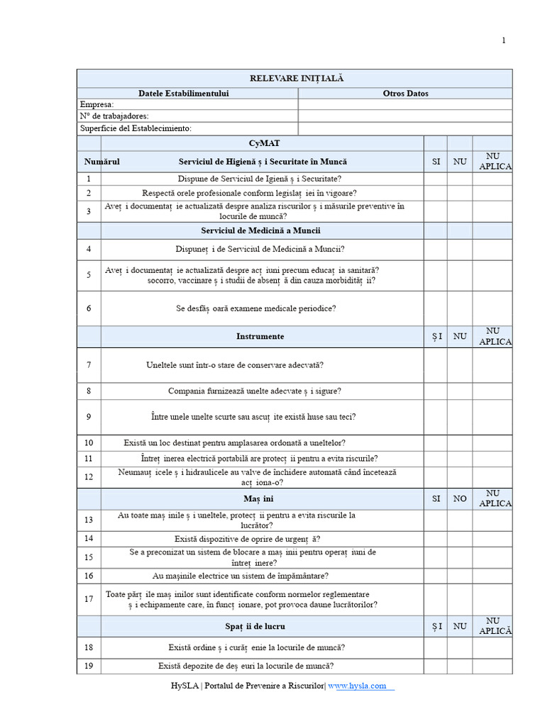 Checklist Inicial PDF | PDF