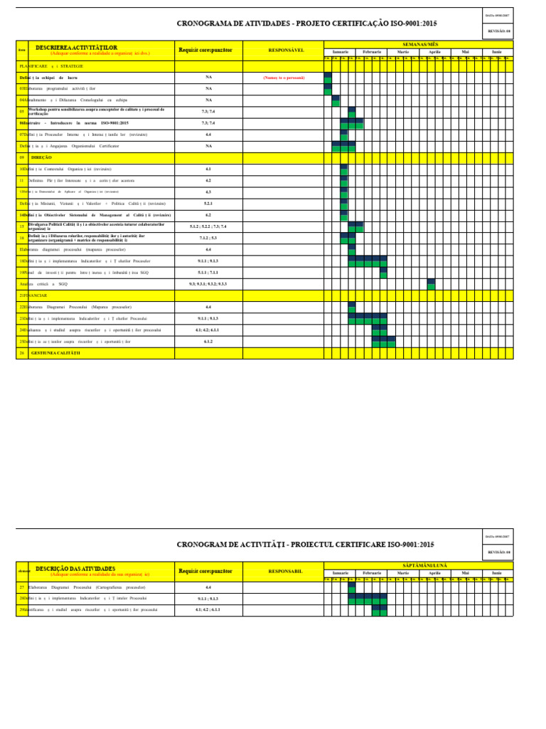 FR - Program de Implementare - ISO-9001 2015 | PDF