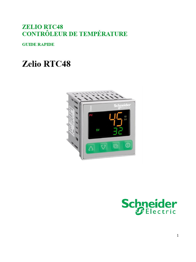 Guide rapide du contrôleur Zelio RTC48 | PDF | Couleur | Ingénierie ...