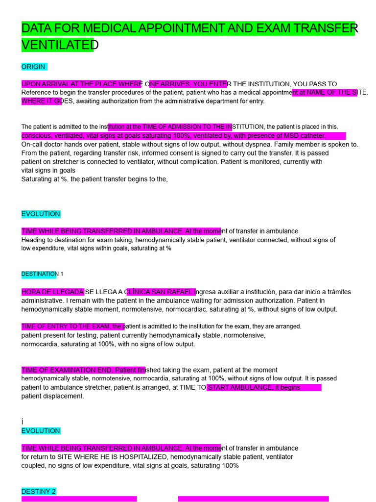 Patient Transfer Procedures and Monitoring | PDF | Patient | Neonatal ...