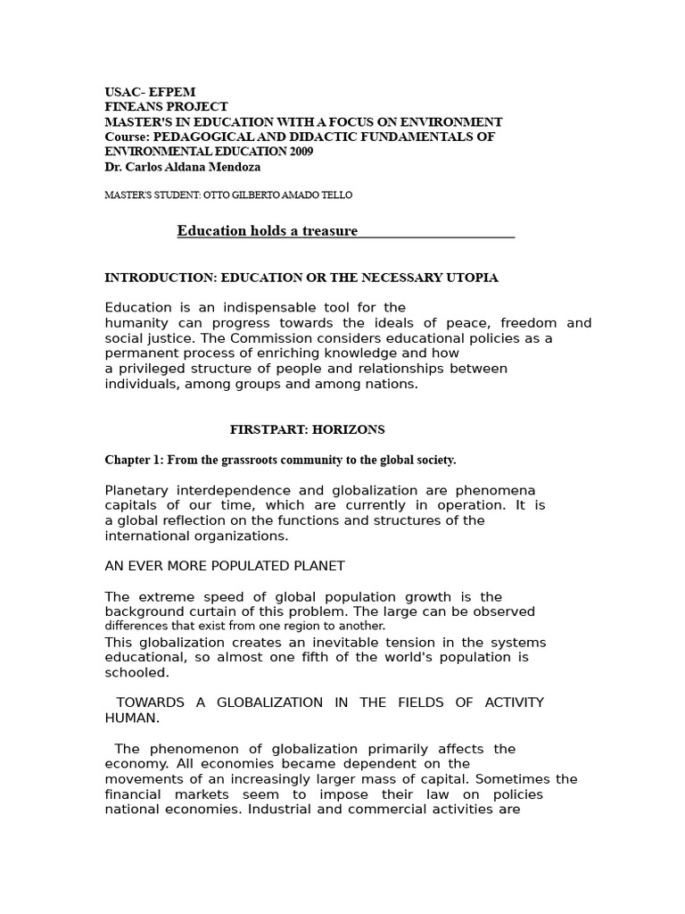 Education for Global Environmental Awareness | PDF | Teachers ...