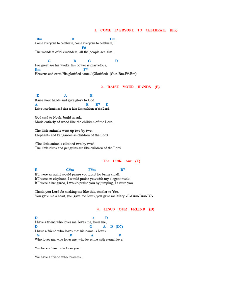 Worship Songs for Celebration and Praise | PDF | Glory (Religion) | God ...