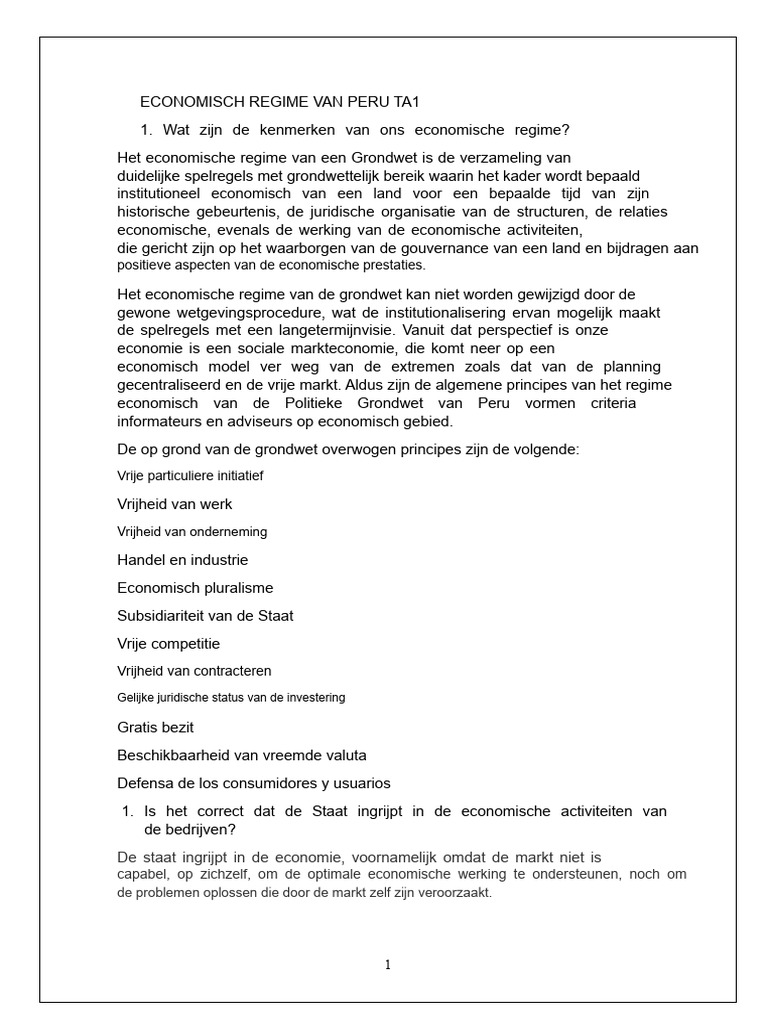 Thema1 - Academische Taak 1 - Economisch Regime en Bedrijf | PDF