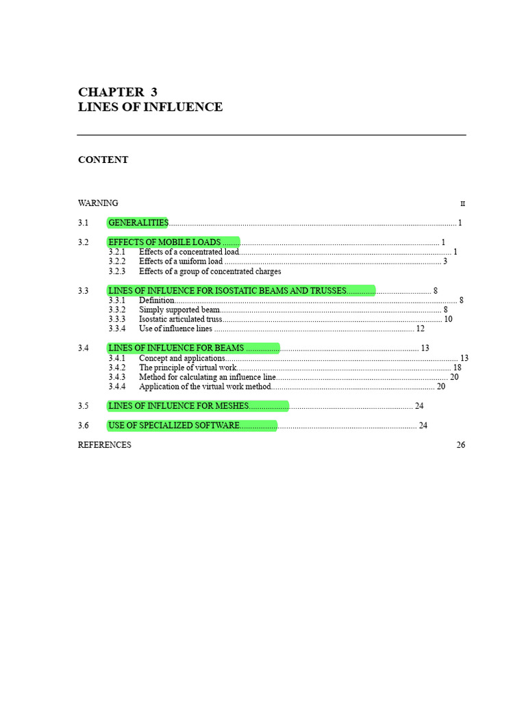 Lines of influence | PDF | Beam (Structure) | Bending