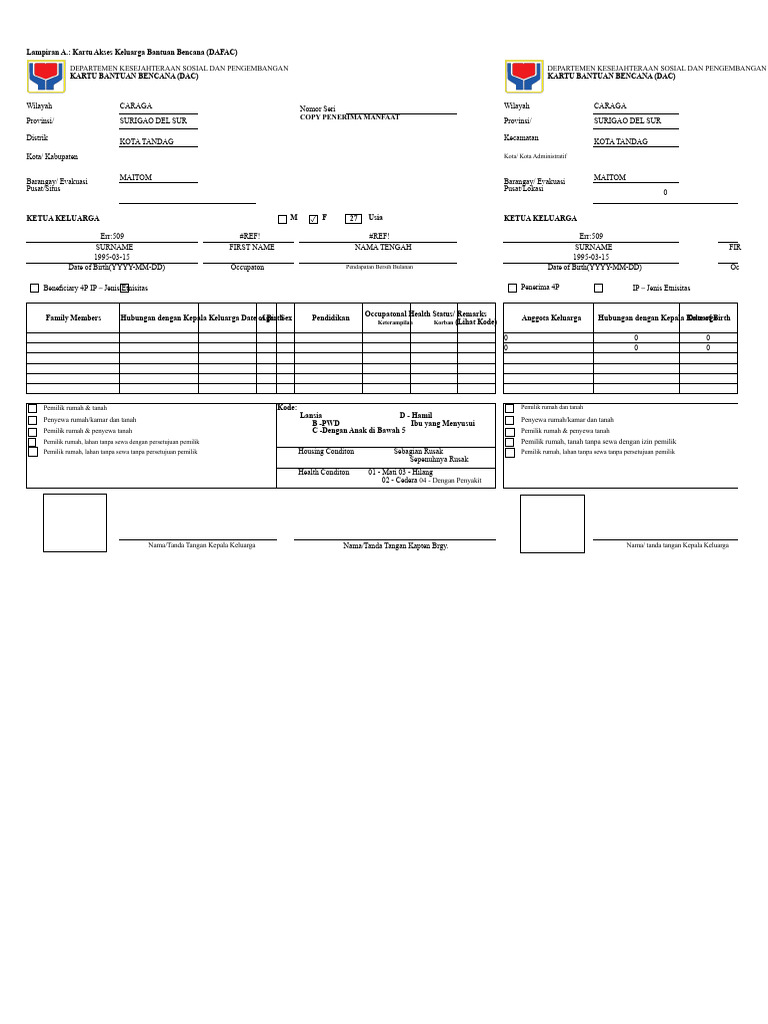 Formulir Dafac | PDF
