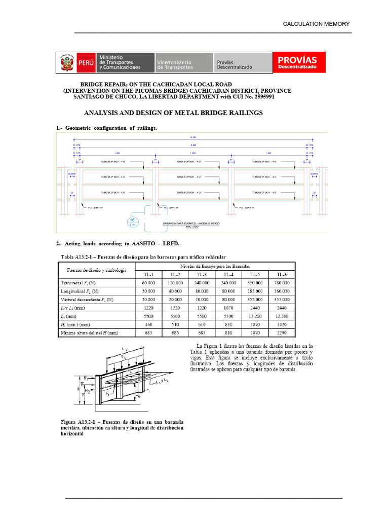 Metal Bridge Railings Design Analysis | PDF | Building Engineering ...