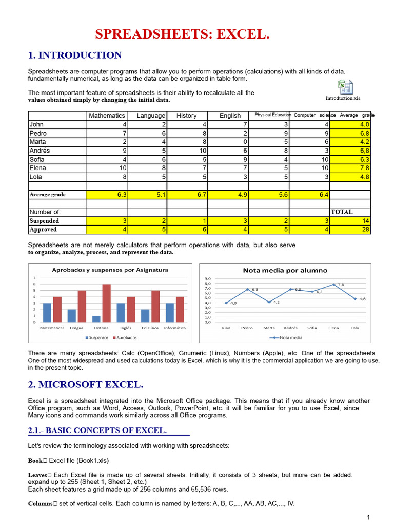 Excel Spreadsheet Basics and Functions | PDF | Spreadsheet | Microsoft ...