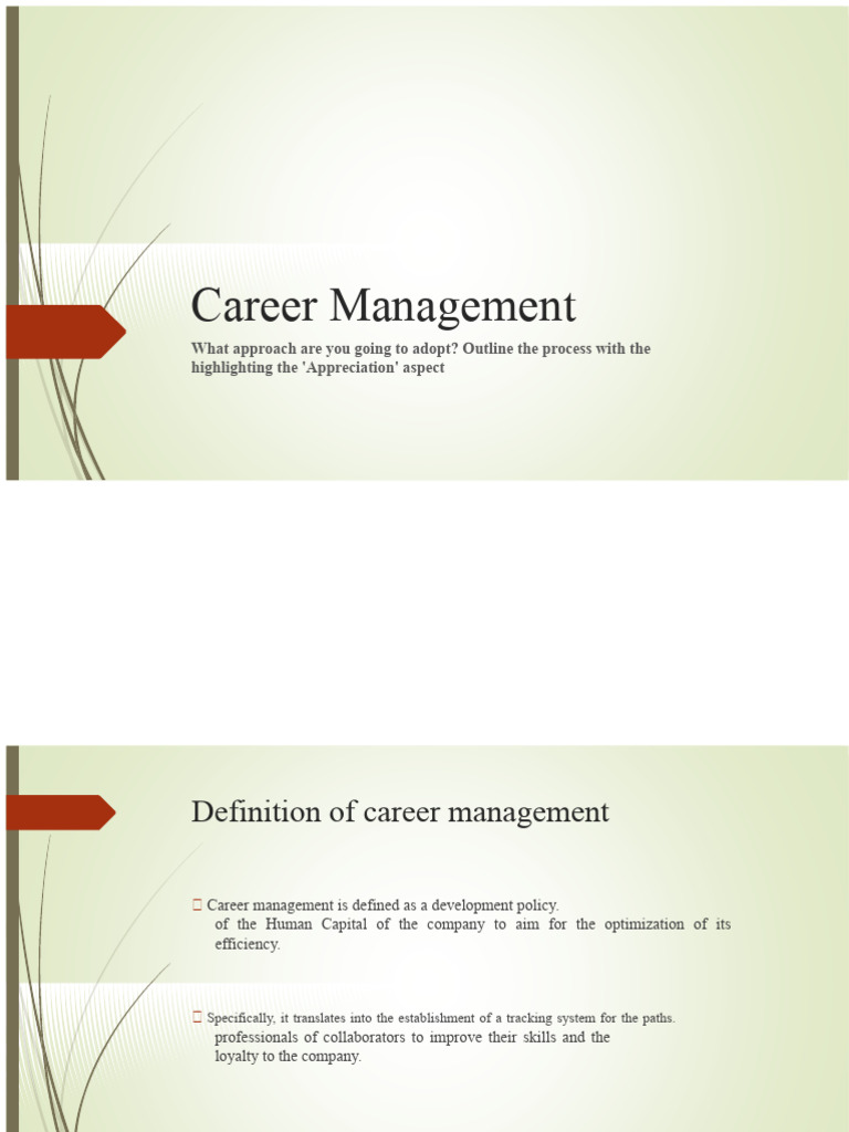 Effective Career Management Strategies | PDF | Performance Appraisal ...